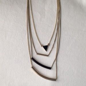 Layered gold chain necklace